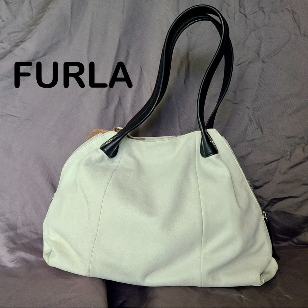 FURLA 2 Way Bag Leather Suede